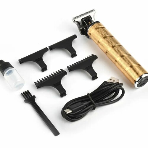 Профессиональная машинка для стрижки от бренда DSP модель 90348 аккумуляторная 3 съемные насадки 5Вт золотистого цвета 149000₽