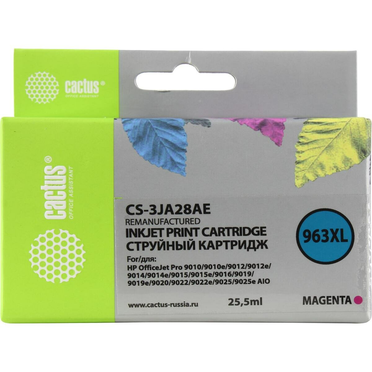 Картридж Cactus CS-3JA28AE (№963XL) Magenta для HP OfficeJet Pro 9010/9013/9020/9023 (восстановлен из б/у)