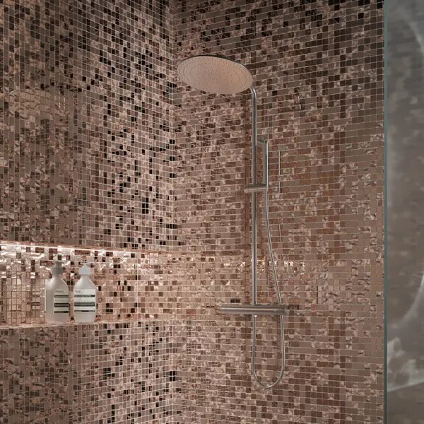 фото Мозаика стеклянная Artens Scarlette 30x30 см цвет розовое золото