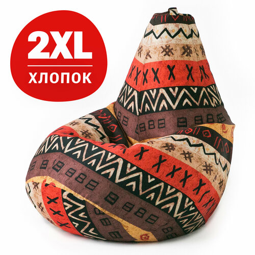 фото Кресло-мешок груша bean joy, размер хxl, мебельный хлопок, африка