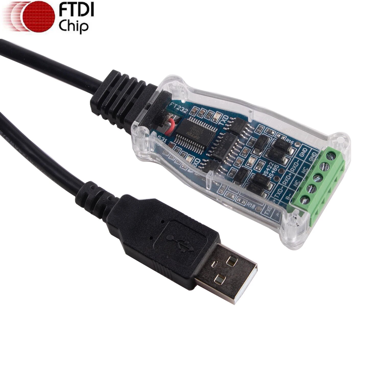 USB RS485 RS422 5-контактный 2,54 мм клеммный блок FTDI последовательный конвертер адаптера