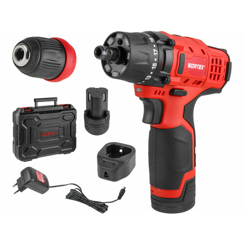 Дрель-шуруповерт аккумуляторная WORTEX BD 1215 Li SET 1326470 8906₽