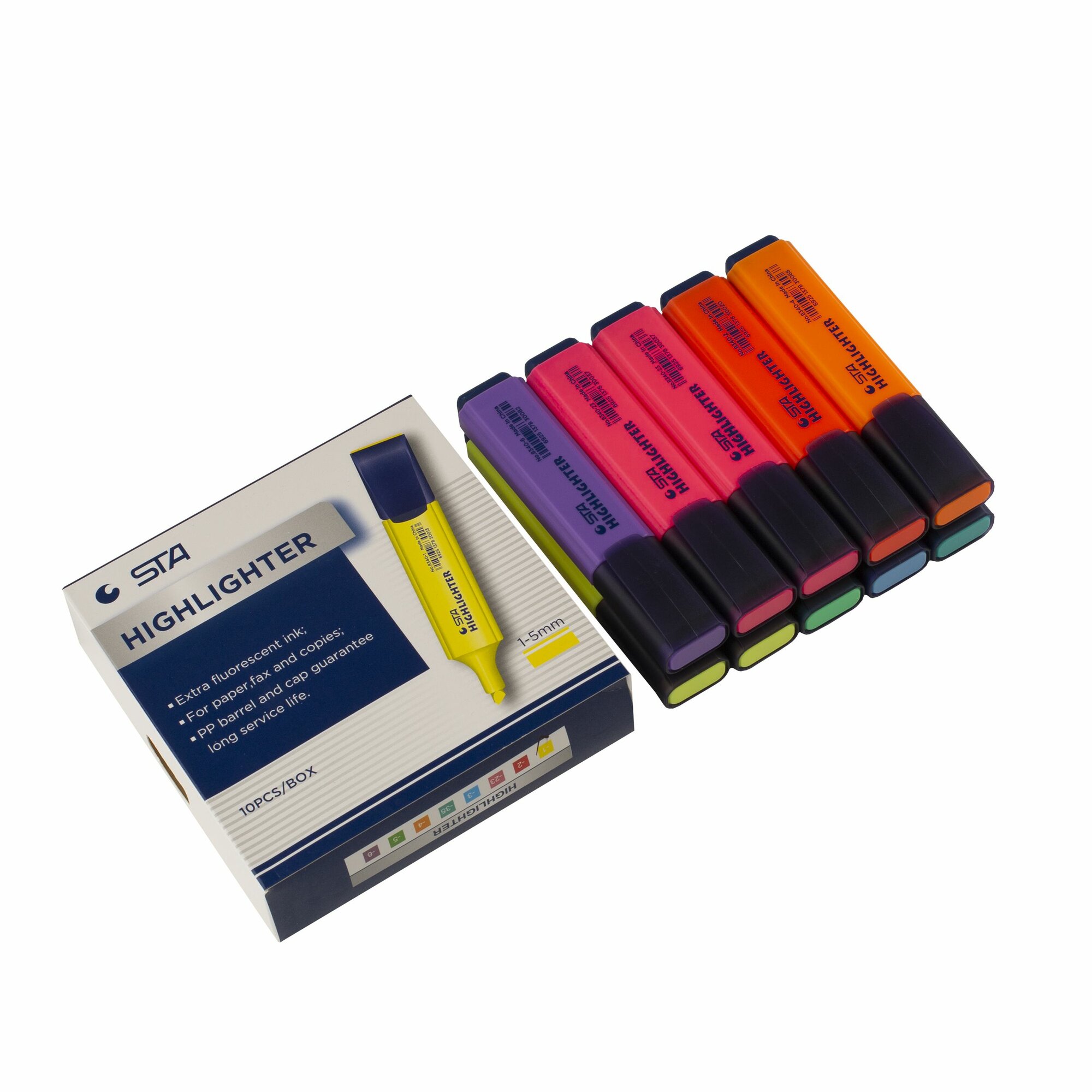 Текстовыделители маркеры STA, набор №1, 8 цветов 80892 — фото 1