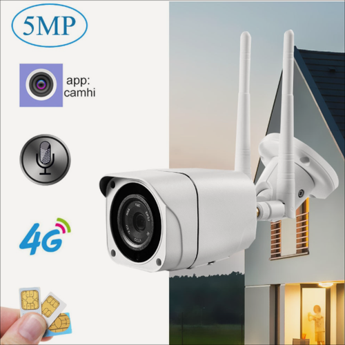 Изображение товара Уличная металлическая IP-камера видеонаблюдения 4G c раздачей wi-fi/ удаленный доступ CamHi, высокое разрешение 2880х1620, слежение за объективом 5MP