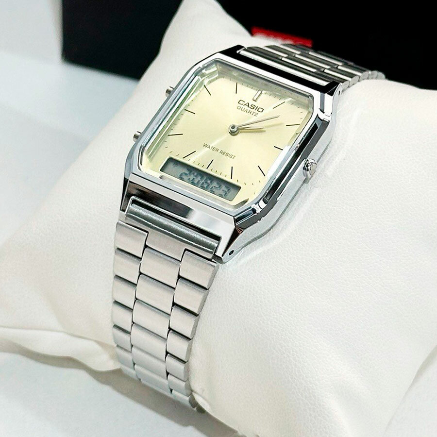 Наручные часы CASIO Vintage, серебряный, золотой — фото 1