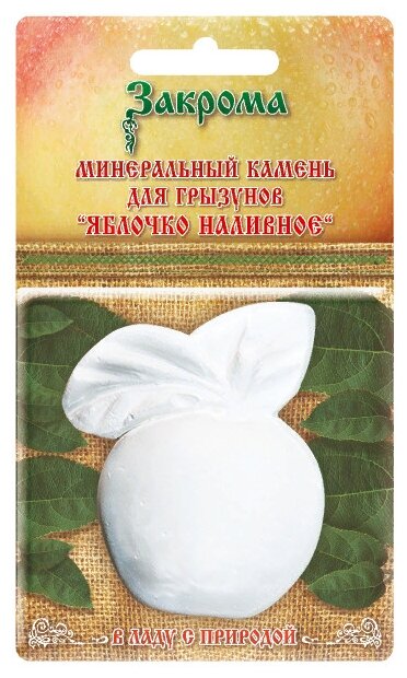 Минеральный камень Закрома Яблочко наливное для грызунов (20 г)