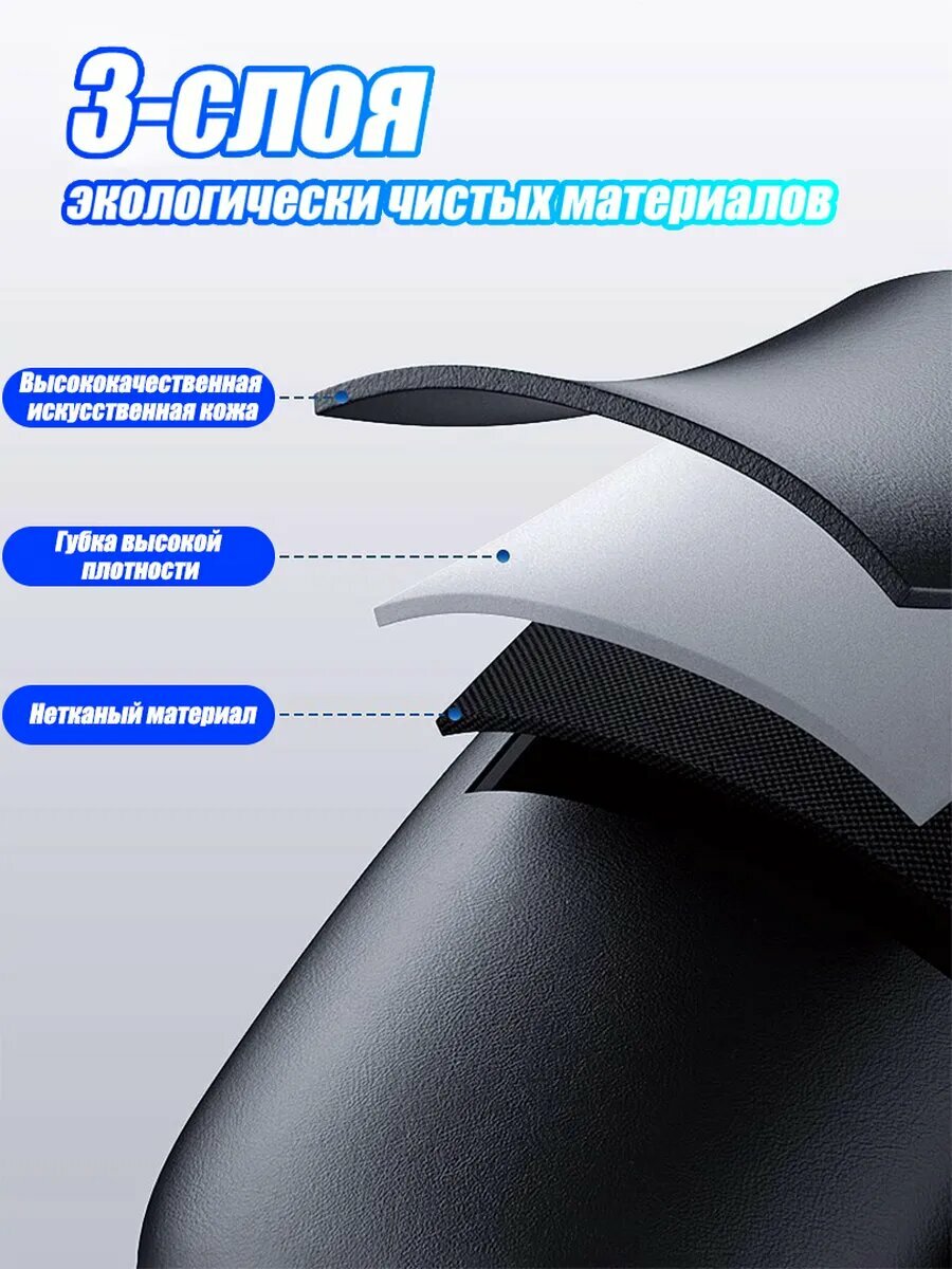 Органайзер SEAMETAL, для спинки сидения, 4 отделения, искусственный кожзам, черный — фото 1