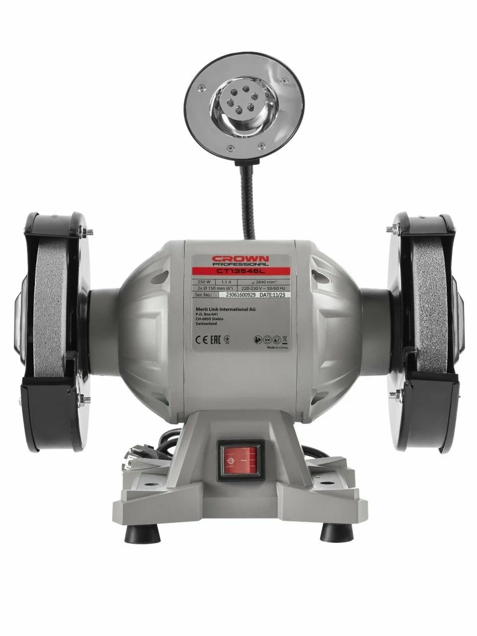 Электроточило CROWN CT13546L, 250 Вт, 2840 об/мин, напряжение 220-230 В — фото 1