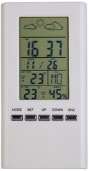 Часы-метеостанция Perfeo "Meteo", белый,(PF-S3331F) время, темп., датчик ул. темп., влажность