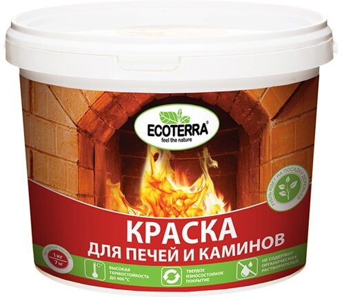 Краска для печей ecoterra,2.5кг, цвет: красно-коричневая, арт. эк000117774