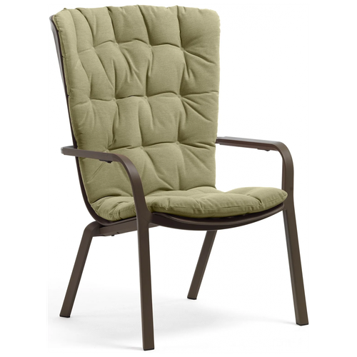 Лаунж-кресло с подушкой Nardi Folio, табак, зеленый