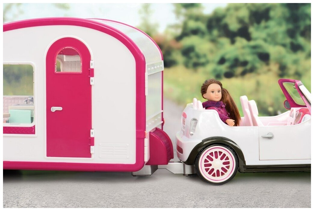 Транспорт для кукол Lori Кемпер на колесах, белый с розовым (LO37011Z) - фото №4