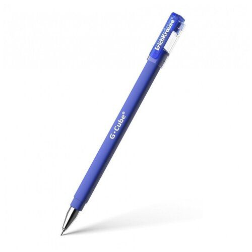 Ручка гелевая Erich Krause G-Cube (0.4мм, синий, игольчатый узел) 1шт. (46162) ручка с металлизированным покрытием держусь на кофе и силе воле оранжевая