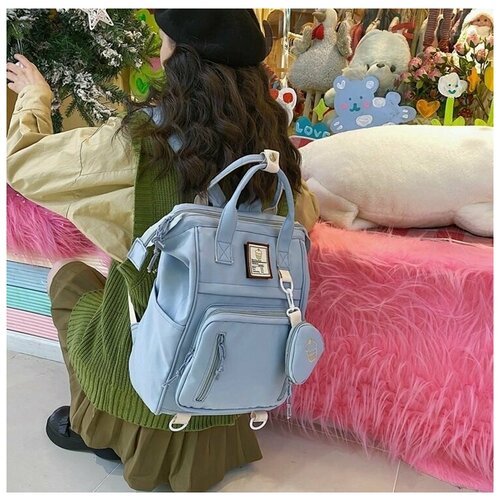 фото Рюкзак женский, голубой / подарок любимой, жене, девушке, женщине, подруге, школьнице на день рождения, 8 марта. feidikabolo