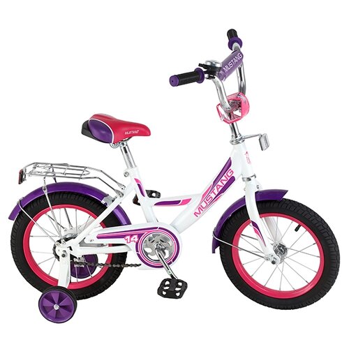 фото Детский велосипед MUSTANG ST14001-A белый-фиолетовый (требует финальной сборки)