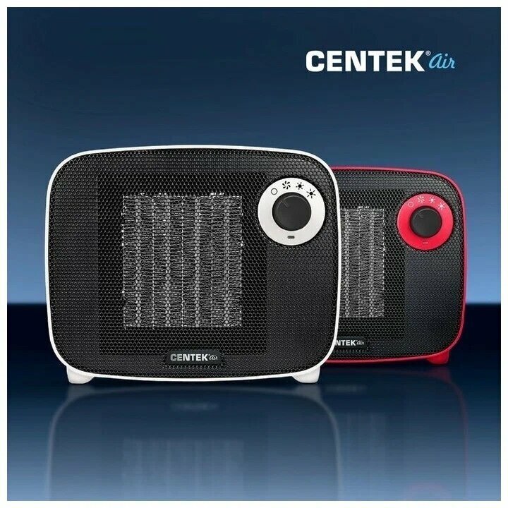 Тепловентилятор CENTEK , 1500Вт, белый, черный - фото №2
