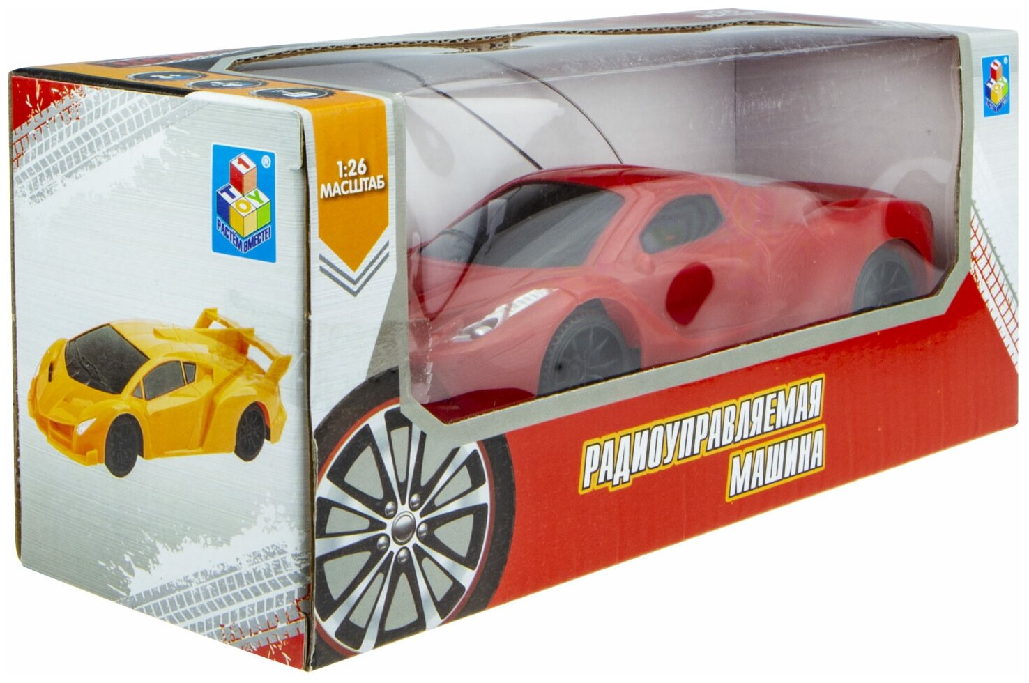 Машинка 1toy Спортавто р/у 17 см, на батарейках, 2 канала, красная