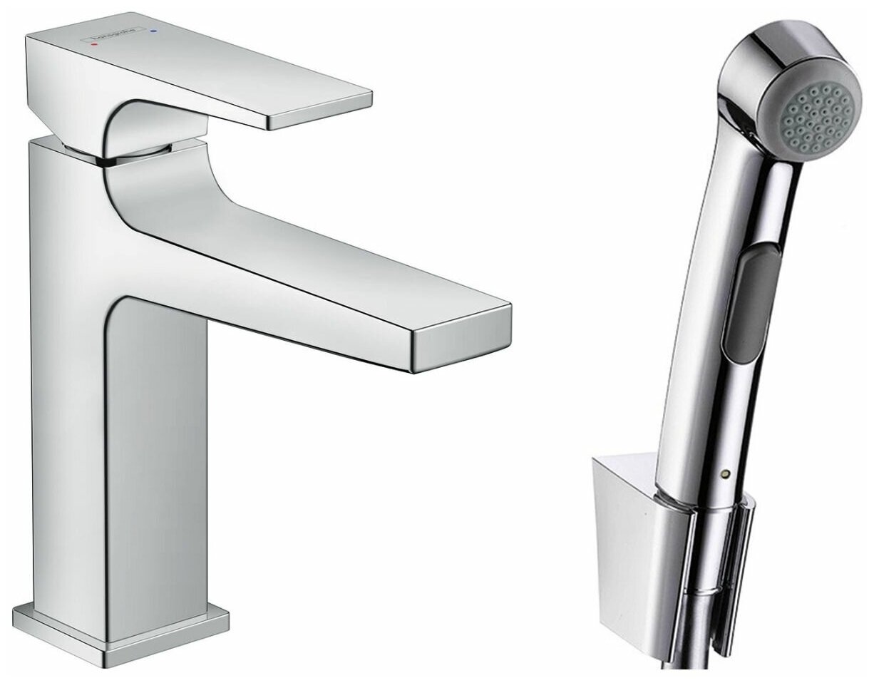 Смеситель для раковины с гигиеническим душем Hansgrohe Metropol 32522000