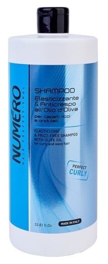Brelil Professional шампунь Numero Elasticizing & Frizz-Free для придания упругости вьющимся и волнистым волосам, 1000 мл