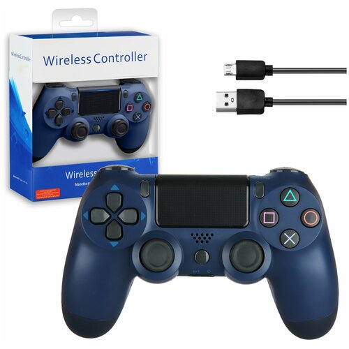 Беспроводной Bluetooth геймпад для PlayStation 4 Джойстик совместимый с PS4 PC и Mac устройства Apple устройства Android темно-синий 129000₽