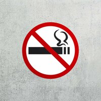 Наклейка Курить запрещено 3 шт, предупреждающий знак, самоклеящаяся плёнка, d300 мм