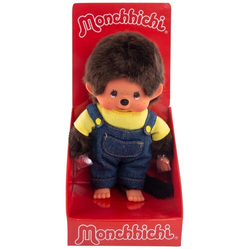 Мягкая игрушка Monchhichi Мончичи 20 см мальчик в комбинезоне и желтой футболке