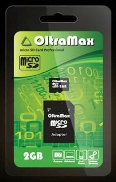 Карта памяти (OLTRAMAX MicroSDHC 2GB + адаптер SD [OM002GCSD-AD])