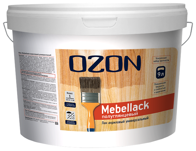 Лаки OZON Лак для мебели и пола OZON Mebellack МЛ-9 9л обычная