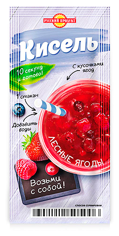 Упаковка 25 штук Кисель Русский продукт "Лесные ягоды" моментальный пак 25г