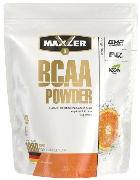 Аминокислотный комплекс Maxler BCAA Powder EU, апельсин, 1000 гр.