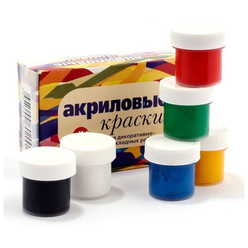 2001 Краски акриловые дизайн, 6 цветов, Olki