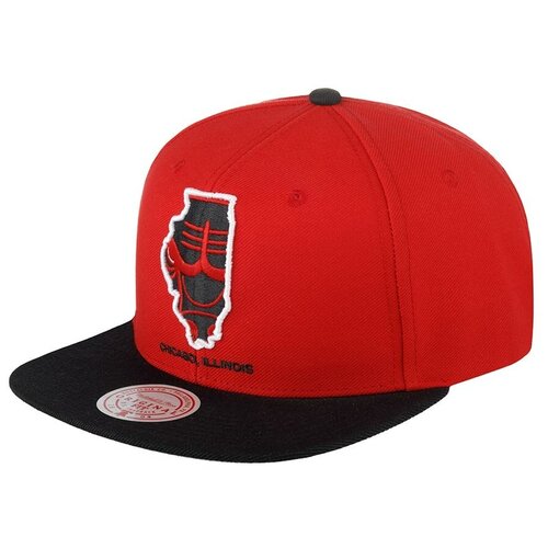 бейсболка с прямым козырьком mitchell ness hhss1101 cbuyypppblck chicago bulls nba размер one Бейсболка Mitchell & Ness, размер OneSize, красный