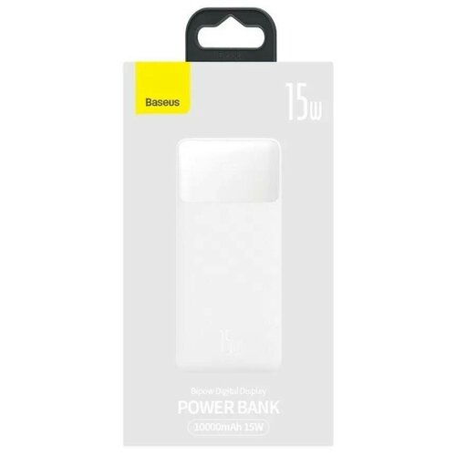 Внешний аккумулятор Baseus Bipow Digital Display Power Bank 10000mAh 15W Белый Overseas Edition 250000₽