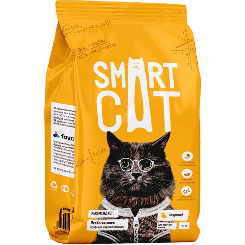 SMART CAT для взрослых кошек с курицей (1,4 кг х 4 шт)