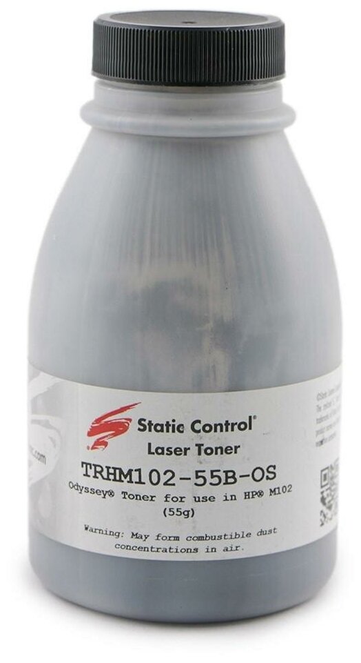 Тонер Static Control TRHM102-55B-OS черный флакон 55гр.