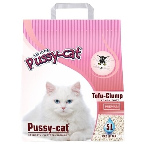 Комкующийся наполнитель Pussy-Cat Premium Tofu-Clump, 5л pussy cat pussy cat комкующийся наполнитель 4 5л 2 8 кг