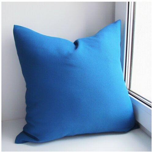 Чехол для подушки с потайной молнией синий 45х45см