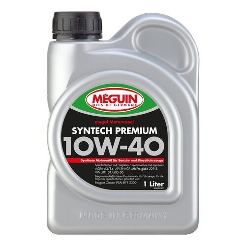 Нс-синт. мот.масло megol motorenoel syntech premium 10w-40 cf/sl a3/b4 (1л), meguin, 4339