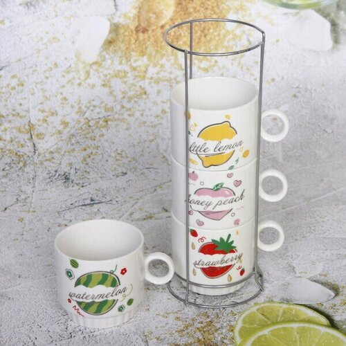 Набор кружек на стойке 280мл 