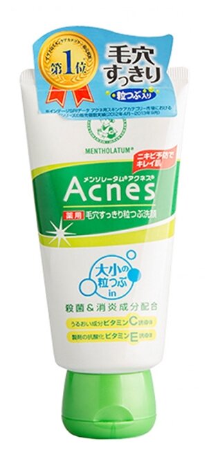 Японская очищающая пенка-скраб для лица против акне Mentholatum Acnes Scrub