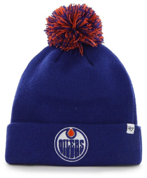 Шапка 47BRAND Pom Pom Cuff Knit Edmonton Oilers (синий) H-PPCUF06ACE-RY