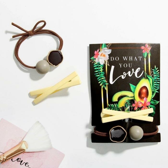 Art beauty Резинка и заколка для волос "Do what you love" (набор)