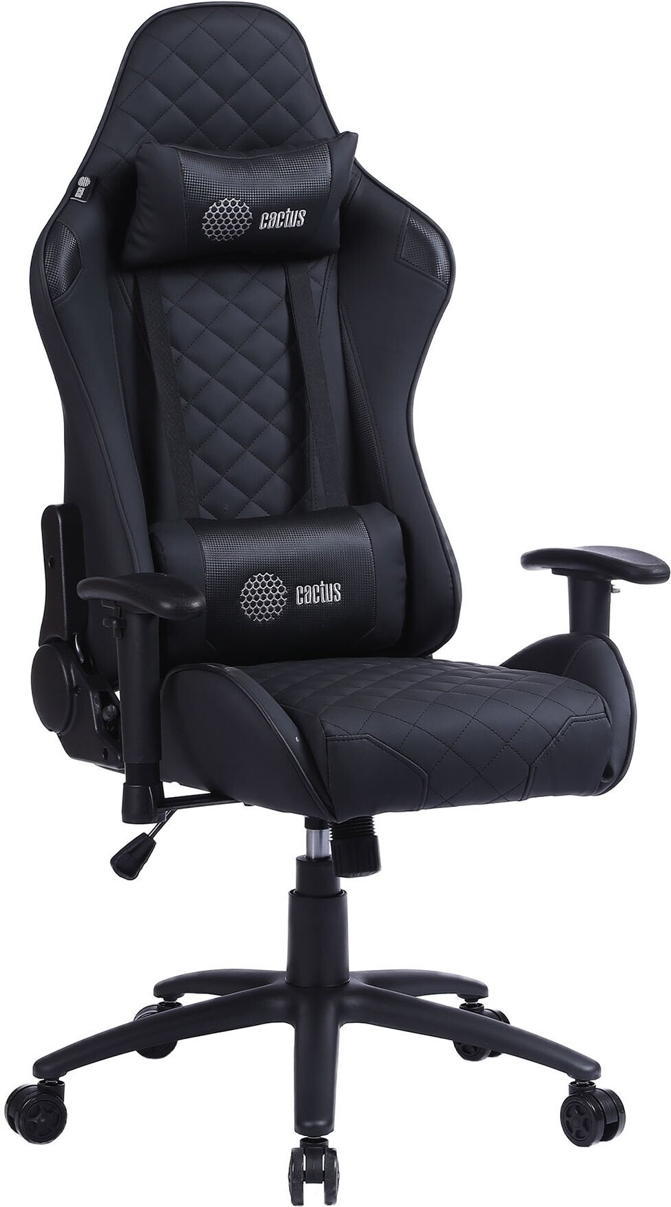 Кресло игровое Cactus CS-CHR-030BL черный сиденье черный эко. кожа с подголов. крестовина металл плас