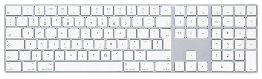 Беспроводная клавиатура Apple Magic Keyboard with Numeric Keypad серебристый, английская