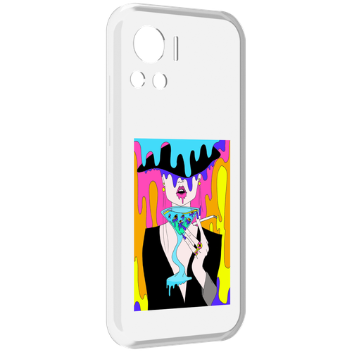 Чехол MyPads плавленая девушка акварель женский для Motorola Edge 30 Ultra задняя-панель-накладка-бампер