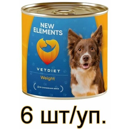 NEW ELEMENTS VETDIET Консервы для собак WEIGTH ( для снижения веса) 340 г (6 шт.)