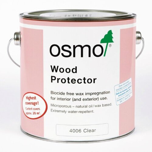 Пропитка Osmo для древесины Holzprotektor с водоотталкивающим эффектом, 4006 Бесцветная, 2,5 л