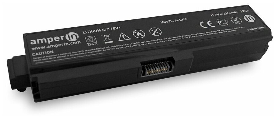 Аккумуляторная батарея Amperin для ноутбука Toshiba L750 11.1V 6600mAh (73Wh) AI-L750