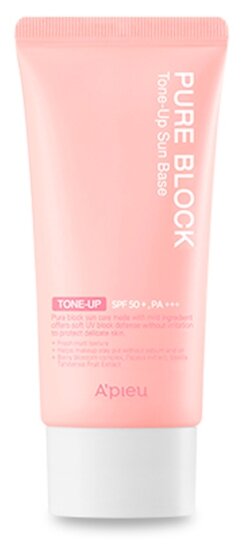 APIEU Солнцезащитная база Pure Block Tone-Up Sun Base, 50 мл, розовый