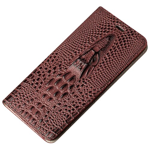 фото Чехол-книжка mypads premium для lg g2 (d802) из натуральной кожи с объемным 3d рельефом головы кожи крокодила роскошный эксклюзивный цвет красное вино